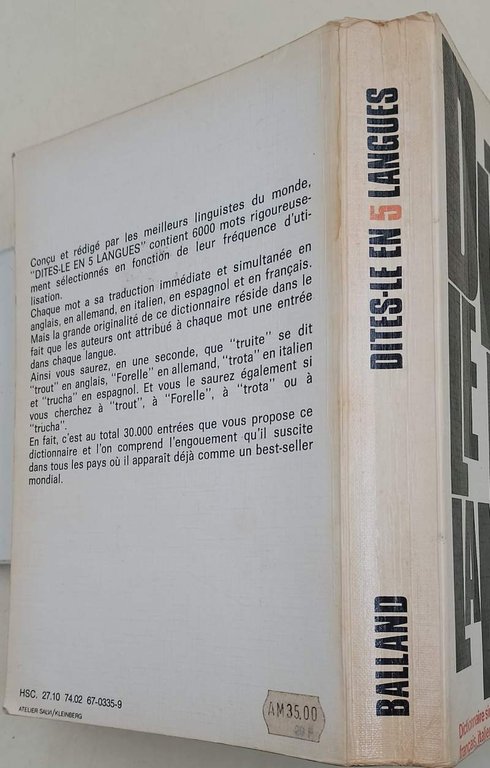 DITES LE EN 5 LANGUES(1974)