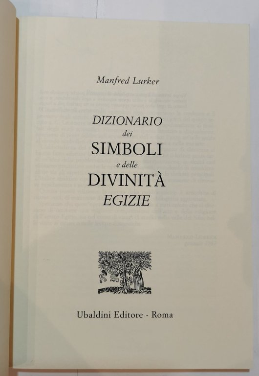 Dizionario dei simboli e delle divinita' egizie