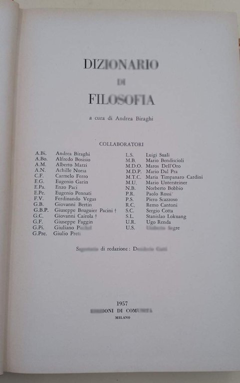 DIZIONARIO DI FILOSOFIA(1957)