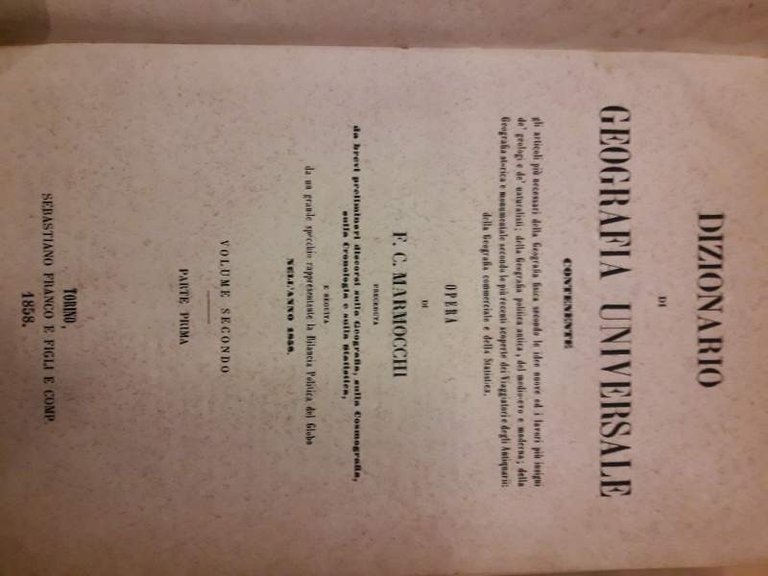 DIZIONARIO DI GEOGRAFIA UNIVERSALE contenente gli articoli più necessari della …