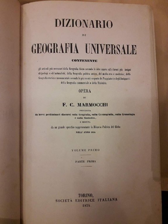 DIZIONARIO DI GEOGRAFIA UNIVERSALE contenente gli articoli più necessari della …