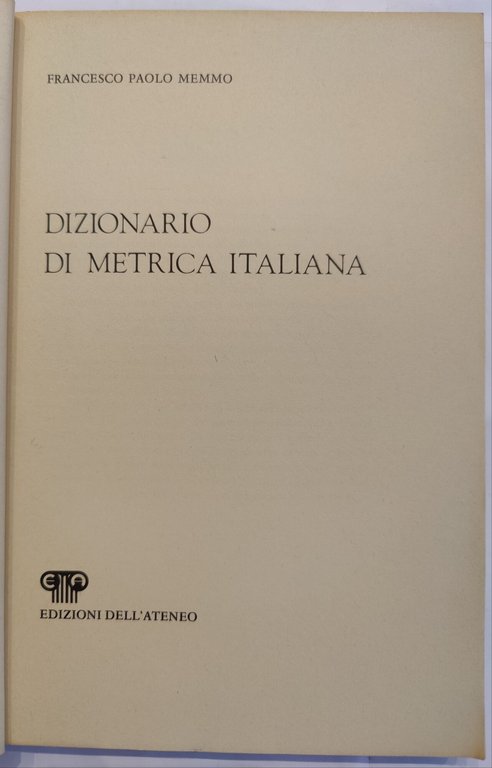 Dizionario di metrica italiana