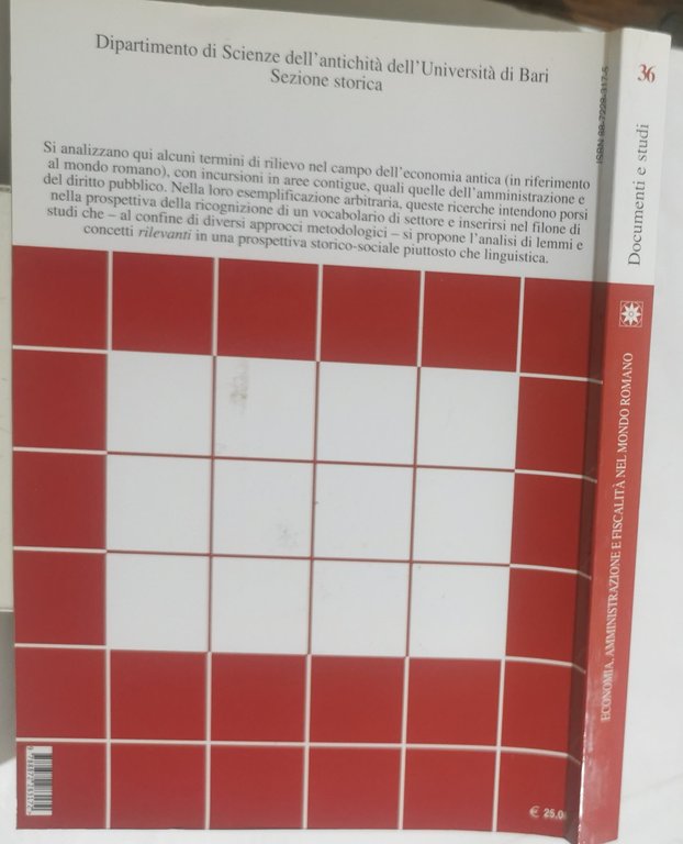 Economia, amministrazione e fiscalità nel mondo romano-ricerche lessicali