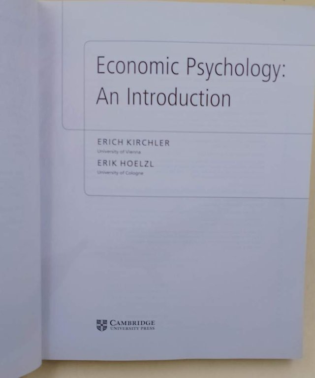 ECONOMIC PSYCHOLOGY-AN INTRODUCTION((2018)
