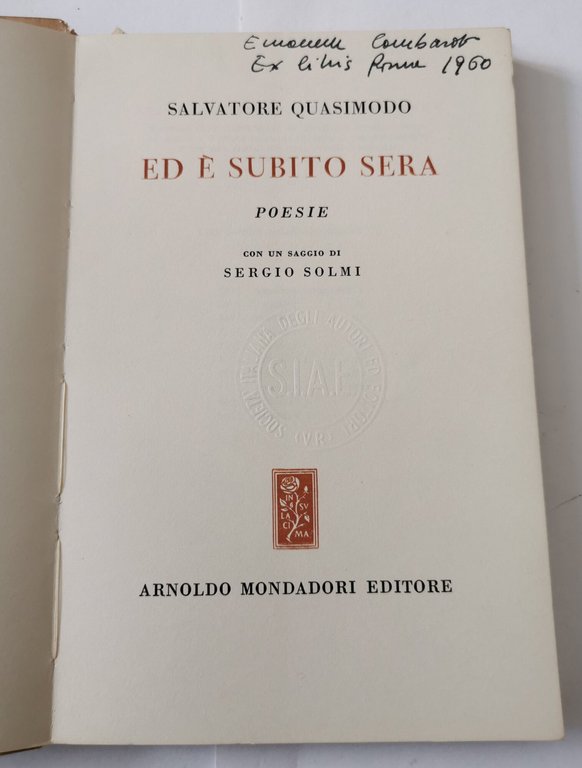 Ed e' subito sera