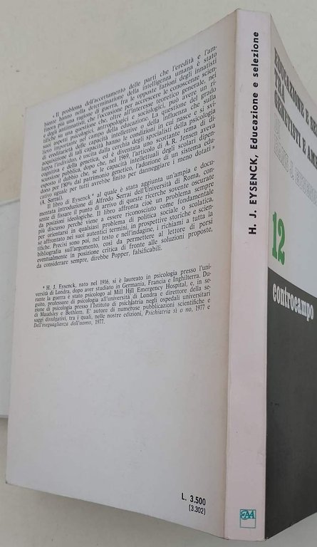 EDUCAZIONE E SELEZIONE TRA GENETISTI E AMBIENTALISTI(1977)