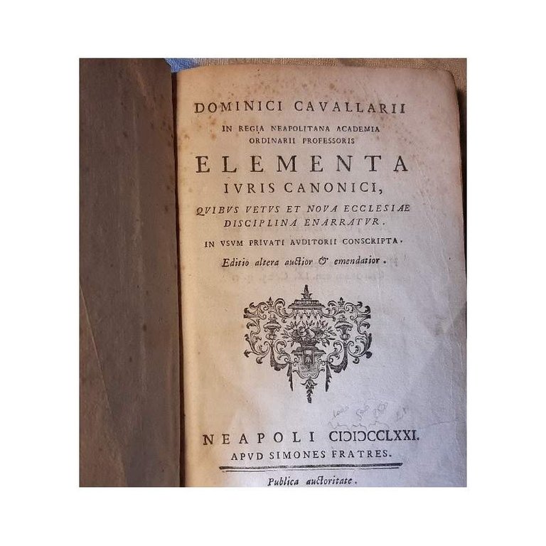 ELEMENTA IURIS CANONICI, QUIBUS VETUS ET NOVA ECCLESIAE DISCIPLINA ENARRATUR … | Immagine Gallery 3