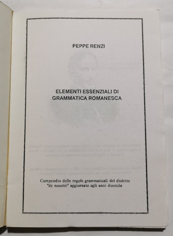 Elementi essenziali di grammatica romanesca