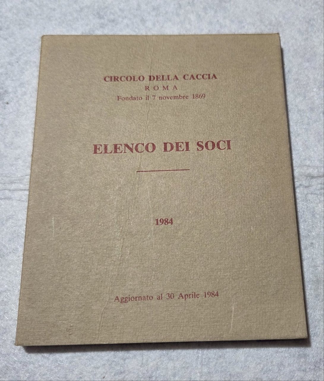 Elenco dei soci - 1984 | Immagine principale