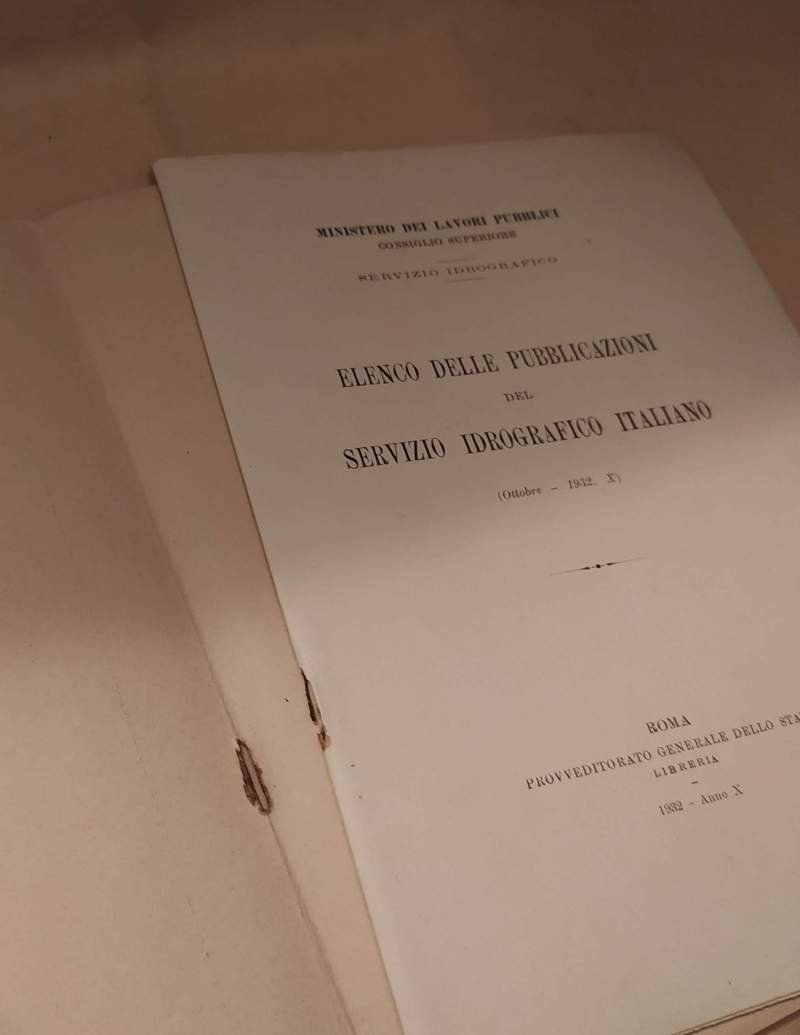 ELENCO DELLE PUBBLICAZIONI DEL SERVIZIO IDROGRAFICO ITALIANO (1932)