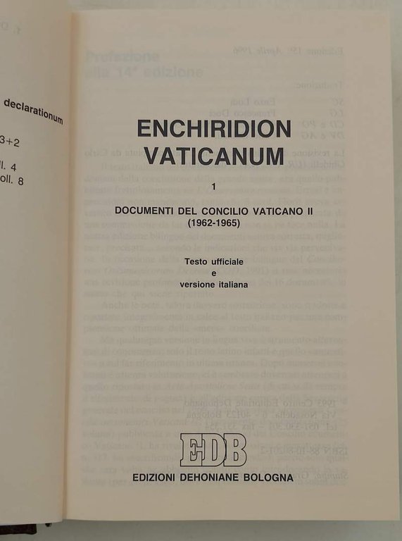 ENCHIRIDION VATICANUM-1 DOCUMENTI DEL CONCILIO VATICANO II(1962-1965) (1996)