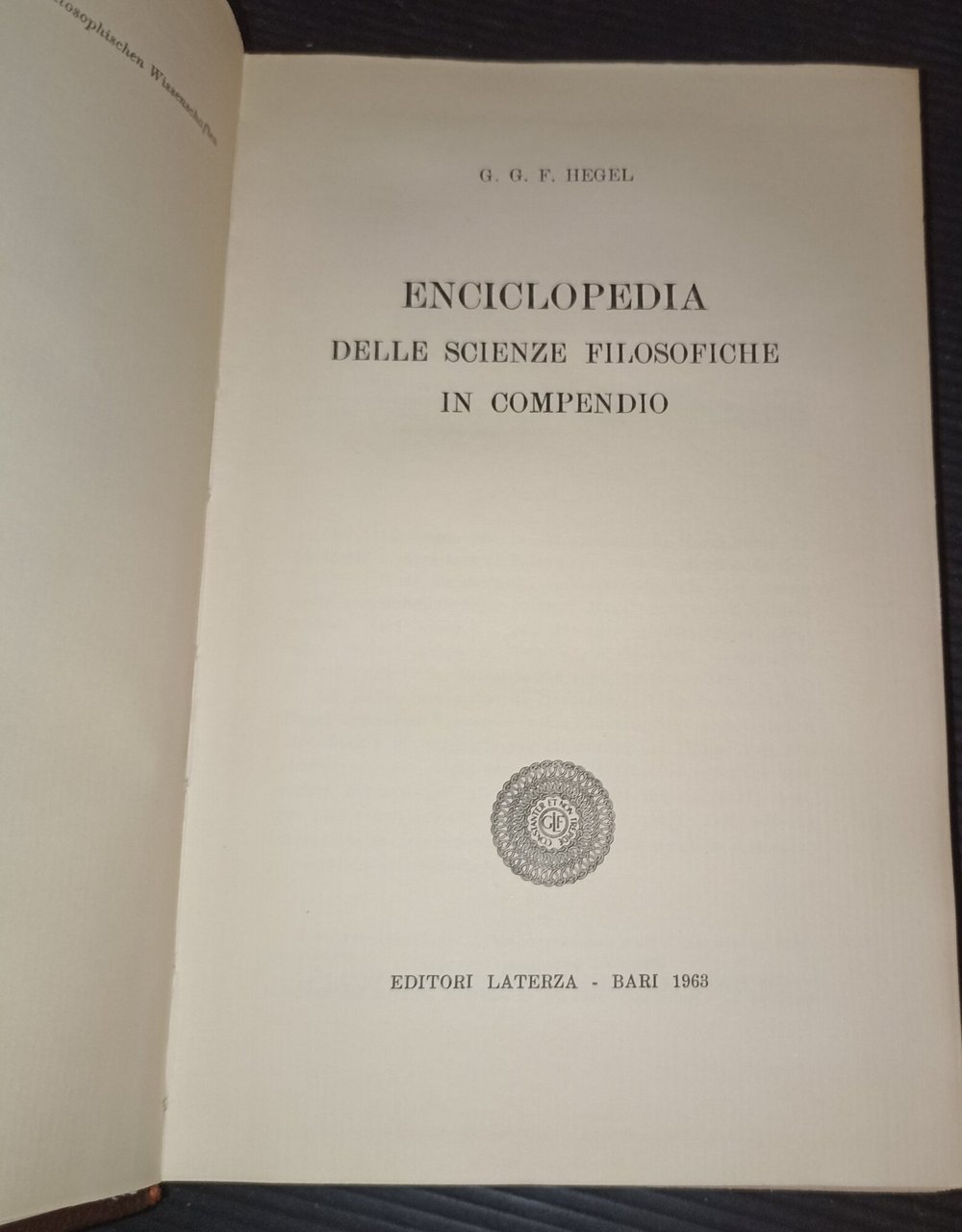 Enciclopedia delle scienze filosofiche in compendio | Immagine principale