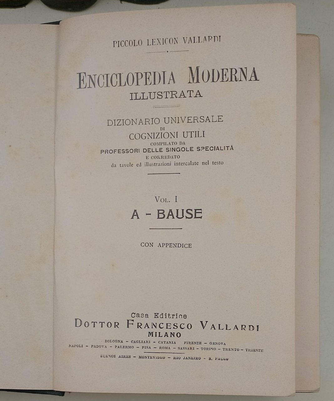 Enciclopedia Moderna illustrata-dizionario universale di cognizioni utili- 10 voll.