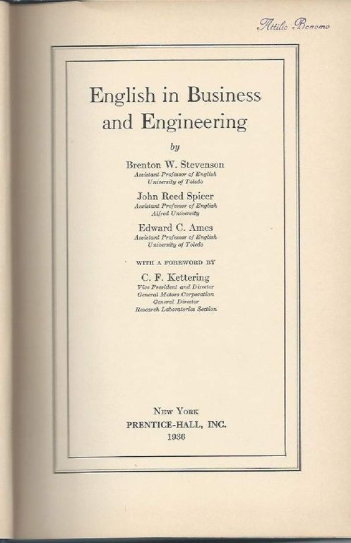 ENGLISH IN BUSINESS AND ENGINEERING (1936)