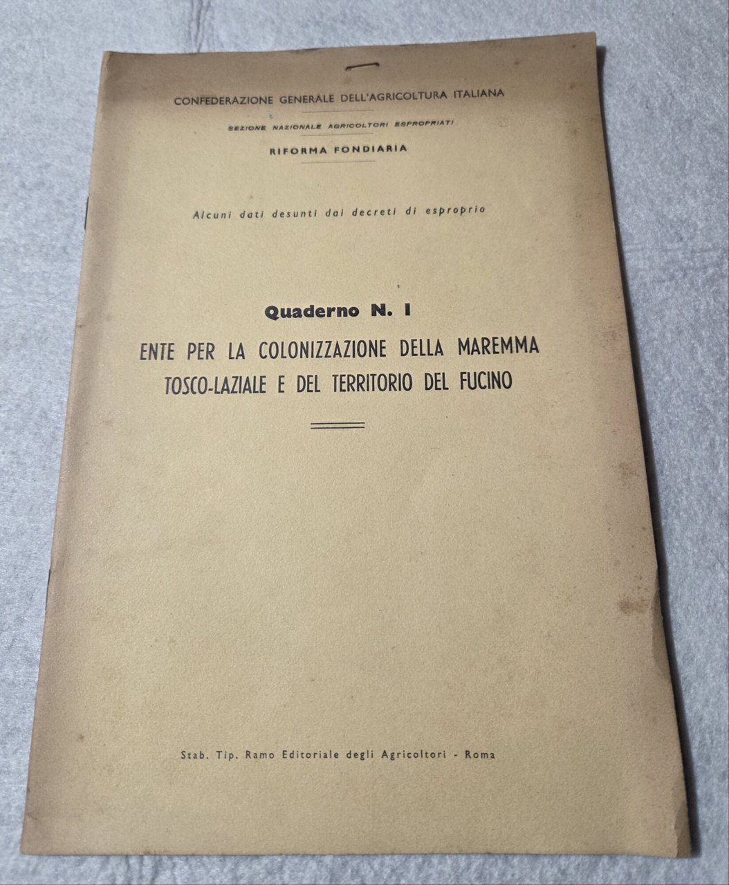 Ente per la colonizzazione della Maremma Tosco-Laziale e del Fucino | Immagine principale