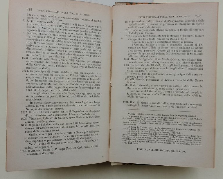 Epistolario Galileo Galilei per uso degli istituti tecnici- 2 voll. …