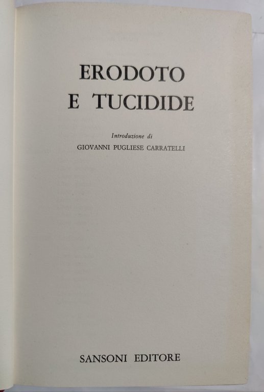 Erodoto e Tucidide - Le storie