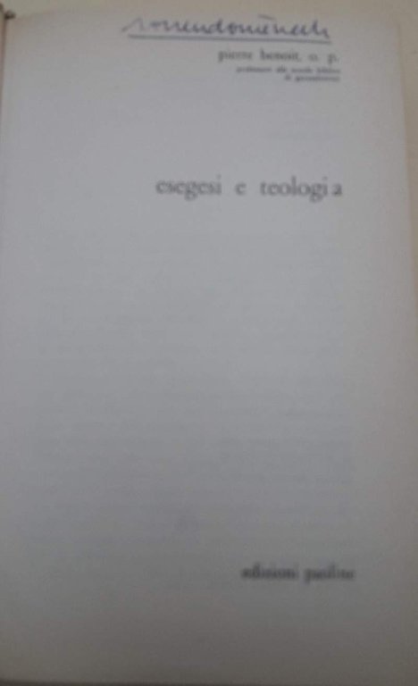 ESEGESI E TEOLOGIA(1964)