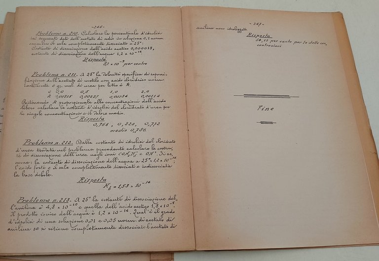 Esercizi di Chimica-Fisica svolti nella Regia Universita' di Milano