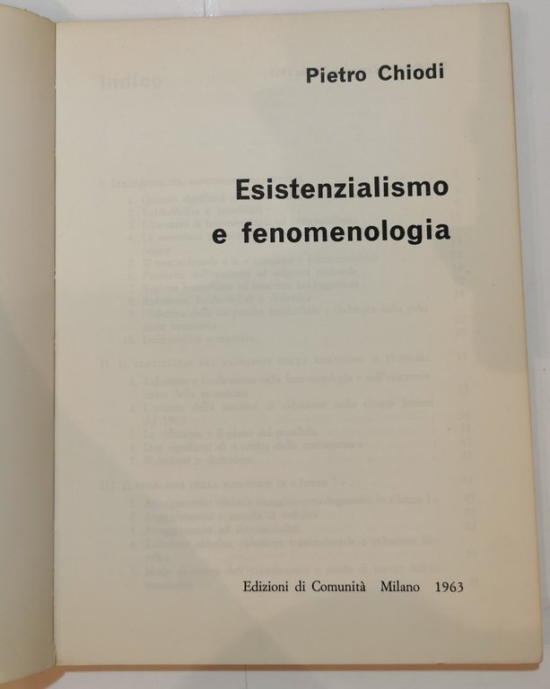 Esistenzialismo e fenomenologia