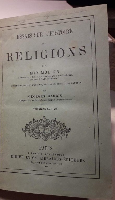 ESSAIS SUR L'HISTOIRE DES RELIGIONS (1879)