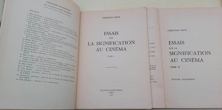 Essais sur la signification au cinema- 2 tomi