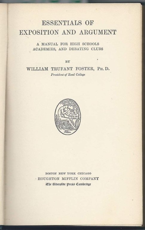 ESSENTIALS OF EXPOSITION AND ARGUMENT - A manual for high … | Immagine Gallery 2