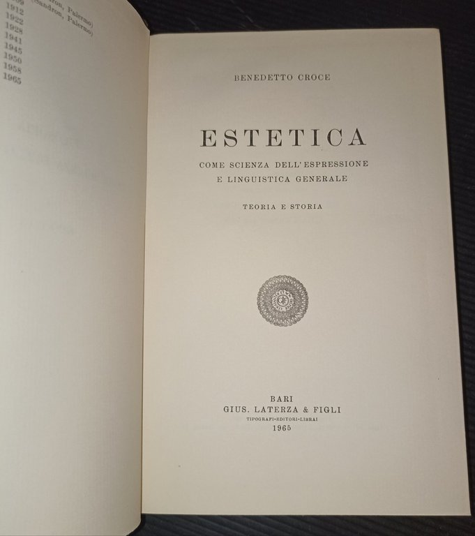 Estetica come scienza dell'espressione e linguistica generale-teoria e storia