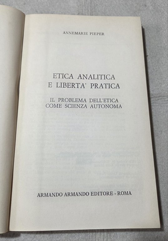 Etica analitica e liberta' pratica - Il problema dell'etica come … | Immagine Gallery 2