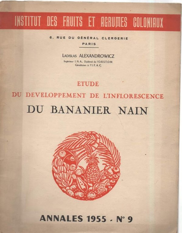 ETUDE DU DEVELOPPEMENT DE L'INFLORESCENCE DU BANANIER NAIN ( 1955 …