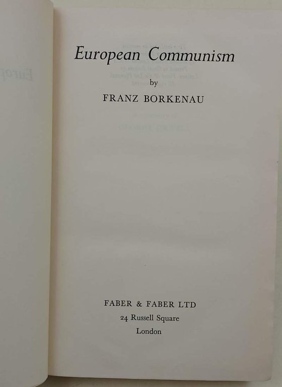 EUROPEAN COMMUNISM(1953)