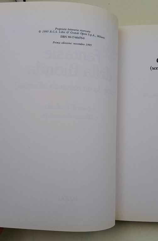 Fantasie della bionda. Scene da un romanzo all'antica