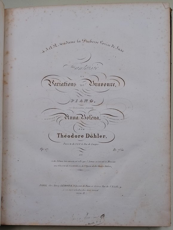 Fantasie et variations de bravoure - Variations pour Piano