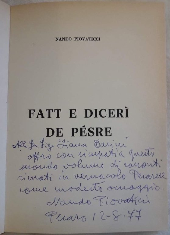 FATT E DICERI DE PESRE(1977)