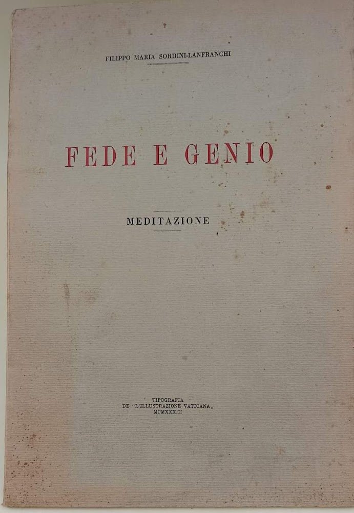 FEDE E GENIO-MEDITAZIONE(1933)