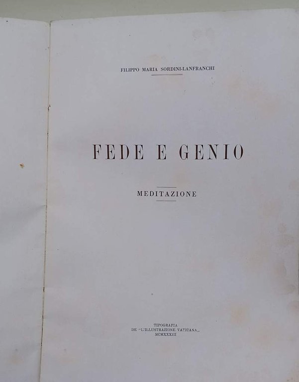 FEDE E GENIO-MEDITAZIONE(1933)