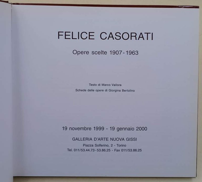 FELICE CASORATI-OPERE SCELTE 1907-1963(2000)