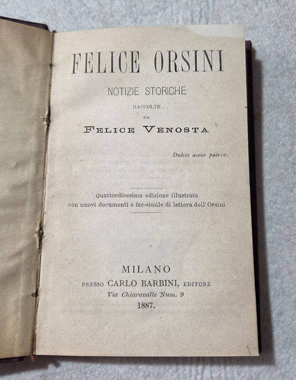 Felice Orsini notizie storiche | Immagine principale