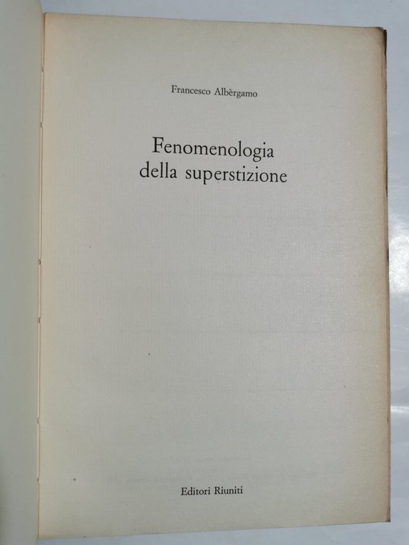 Fenomenologia della superstizione