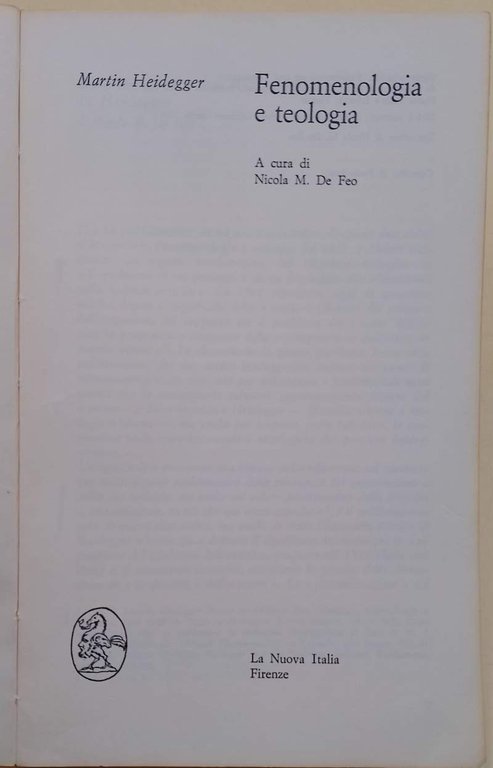 FENOMENOLOGIA E TEOLOGIA (1974)