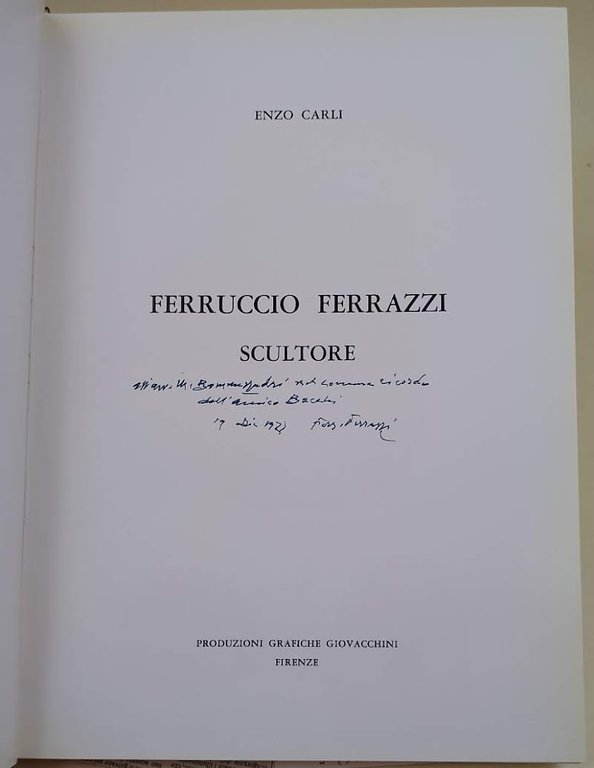 FERRUCCIO FERRAZZI SCULTORE( 1974)