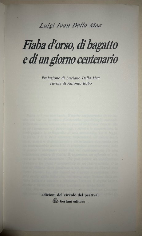Fiaba d'orso, di bagatto e di un giorno centenario