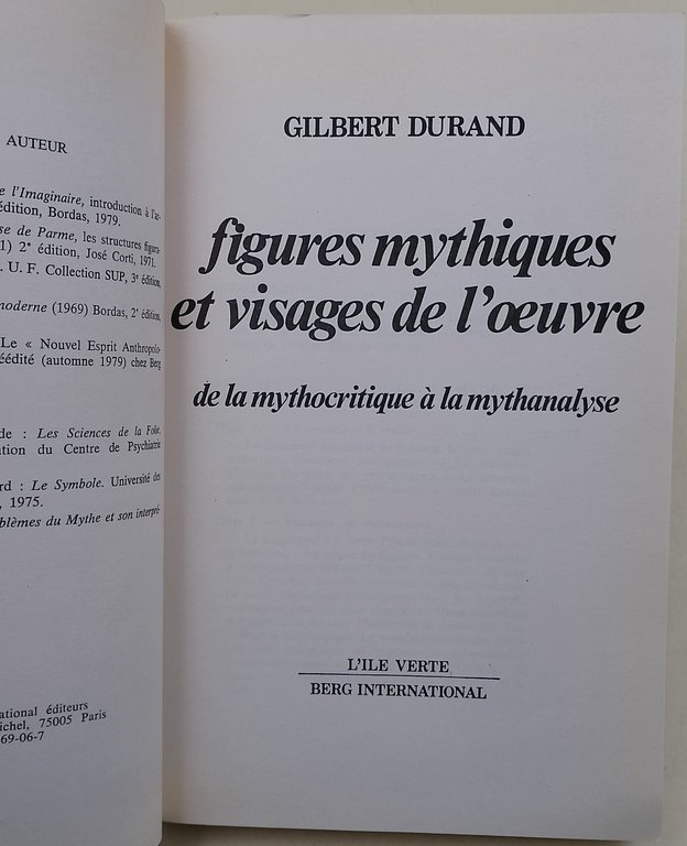 Figures mythiques et visages de l'oeuvre