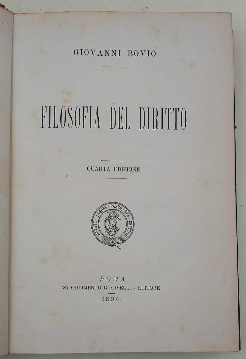 FILOSOFIA DEL DIRITTO( 1894)