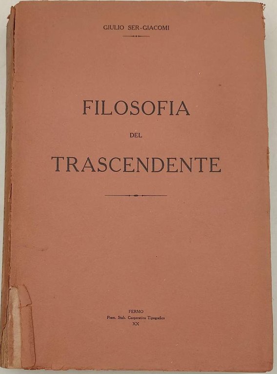 FILOSOFIA DEL TRASCENDENTE(1943)