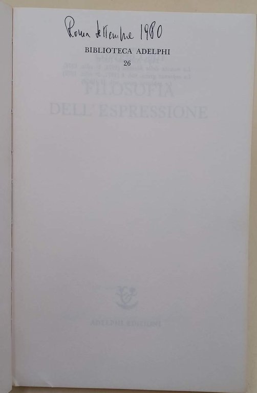 FILOSOFIA DELL'ESPRESSIONE (1978)