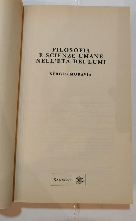 Filosofia e scienze umane nell'età dei Lumi