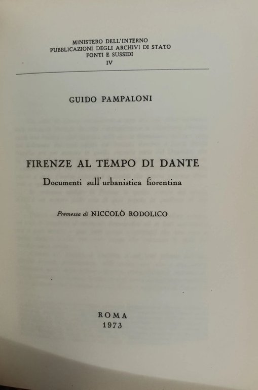 Firenze al tempo di Dante- Documenti sull urbanistica fiorentina
