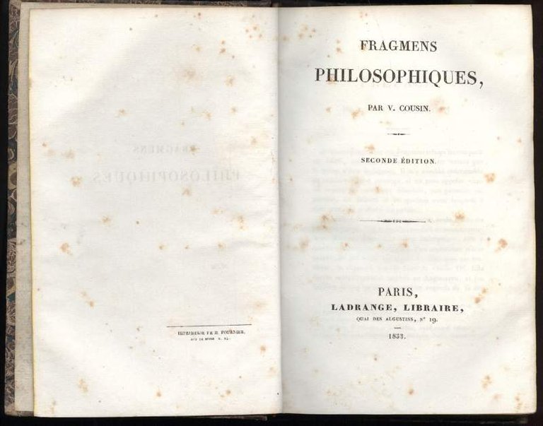 FRAGMENS PHILOSOPHIQUES(1833)