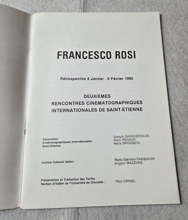 Francesco Rosi - Retrospective - Deuxiemes rencontres cinematographiques internationales de … | Immagine Gallery 2